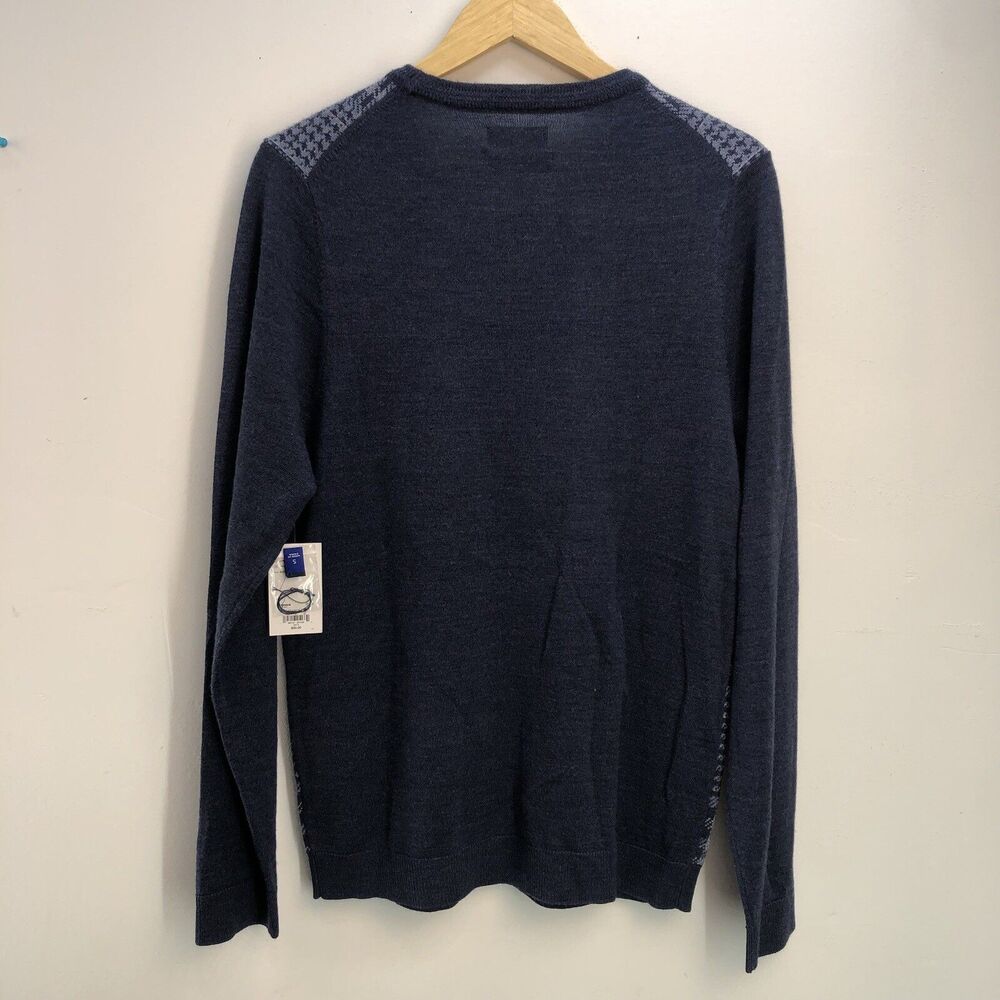 New Apt. 9 Merino Men's Sz Small Sweater Pullover Colorblock Stretch Round Neck - Picture 2 of 11